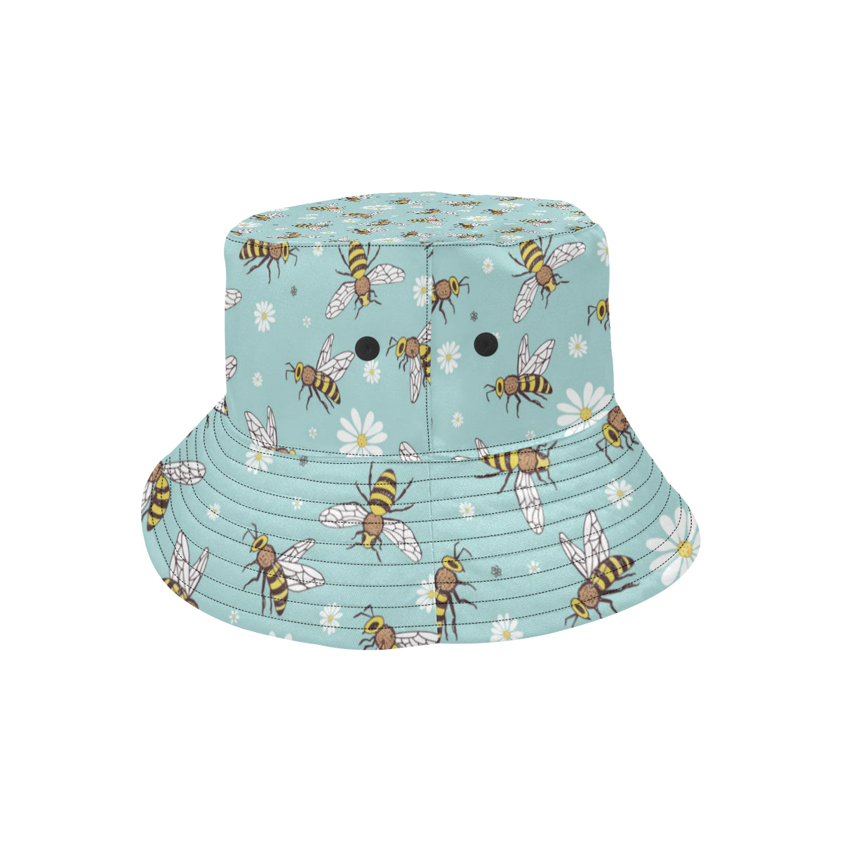 Bee Pattern Print Design BEE010 Unisex Bucket Hat