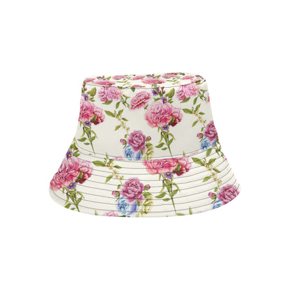 Carnations Pattern Print Design CN02 Unisex Bucket Hat