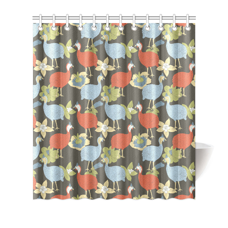 Guinea Fowl Pattern Print Design 02 Shower Curtain