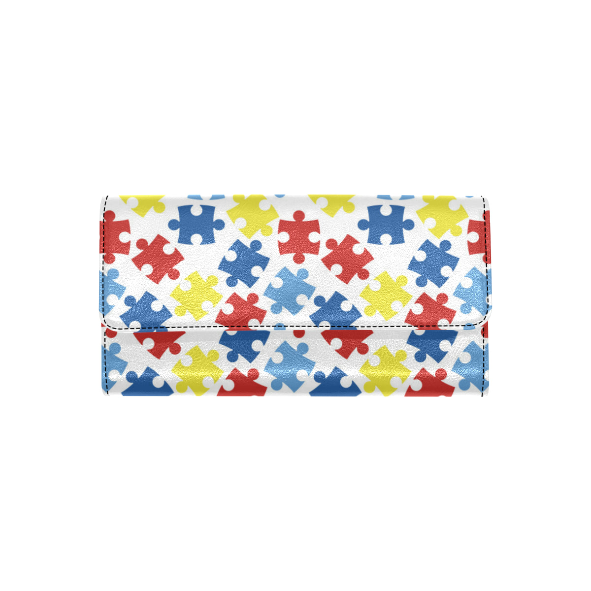 Autism Awareness Pattern Print Design 04 Women's Trifold Wallet
