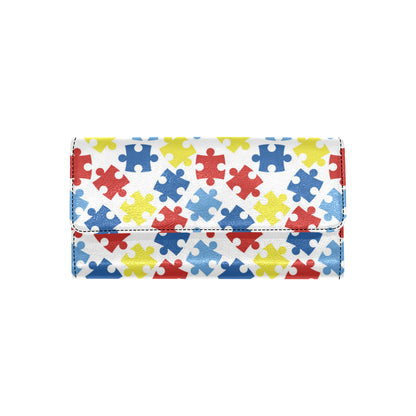 Autism Awareness Pattern Print Design 04 Women's Trifold Wallet