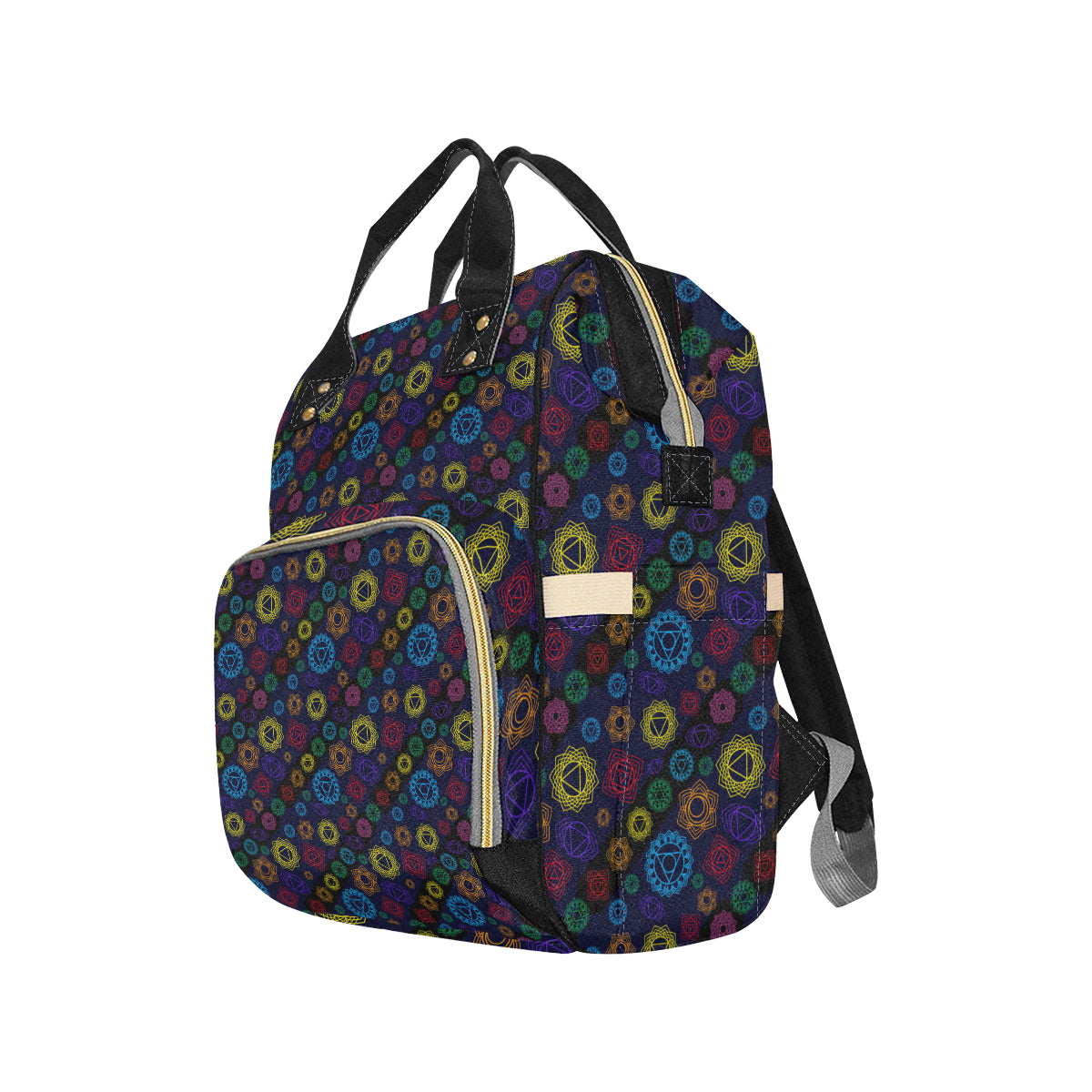 Chakra Colorful Print Pattern Diaper Bag Backpack