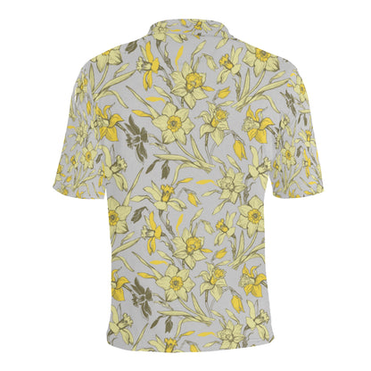 Daffodils Pattern Print Design DF05 Men Polo Shirt