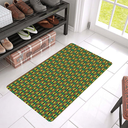 African Geometric Print Pattern Rubber Doormat