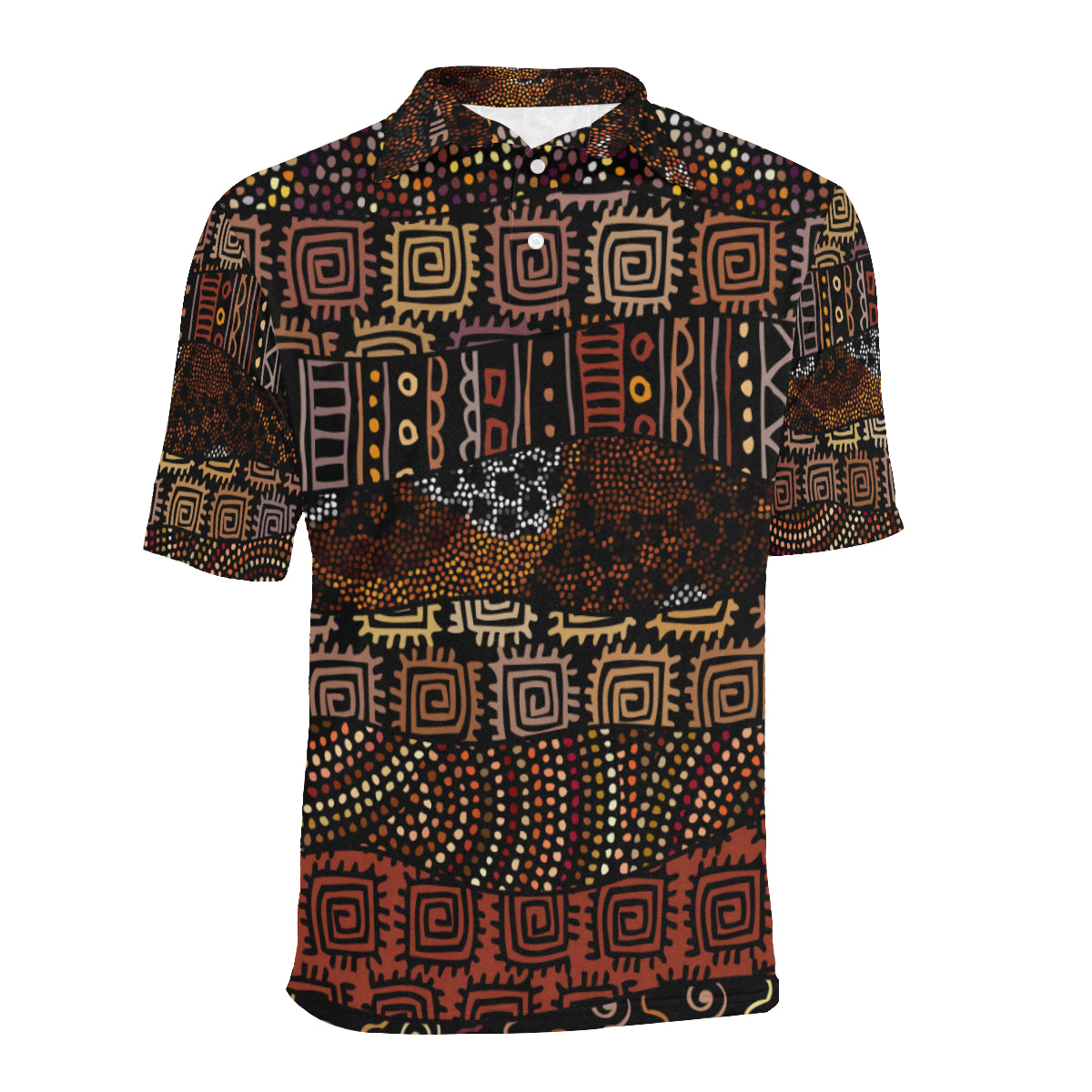 African Pattern Print Design 07 Men Polo Shirt