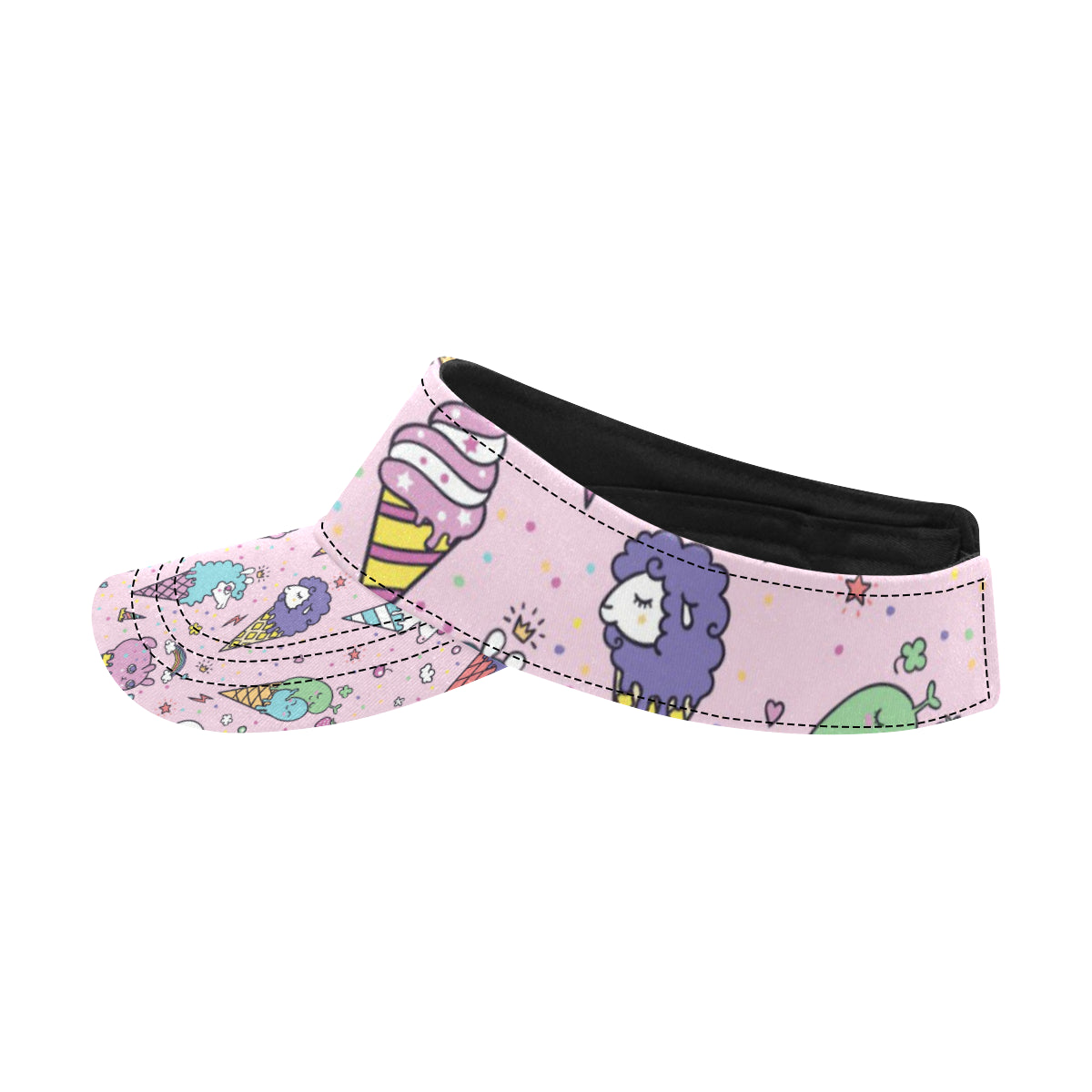 Ice Cream Pattern Print Design IC05 Unisex Sun Visor