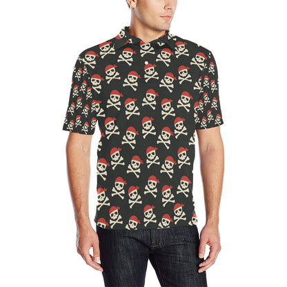 Pirate Pattern Print Design A04 Men Polo Shirt