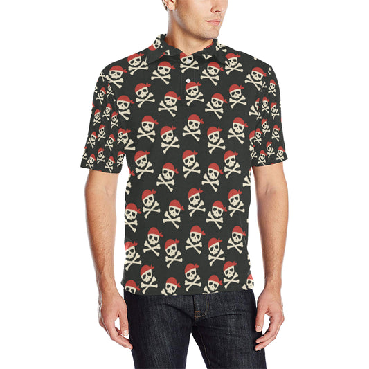 Pirate Pattern Print Design A04 Men Polo Shirt