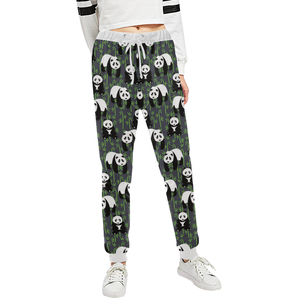 Panda Bear Bamboo Themed Print Unisex Sweatpants