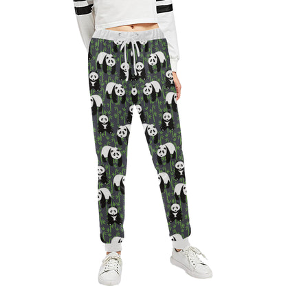 Panda Bear Bamboo Themed Print Unisex Sweatpants