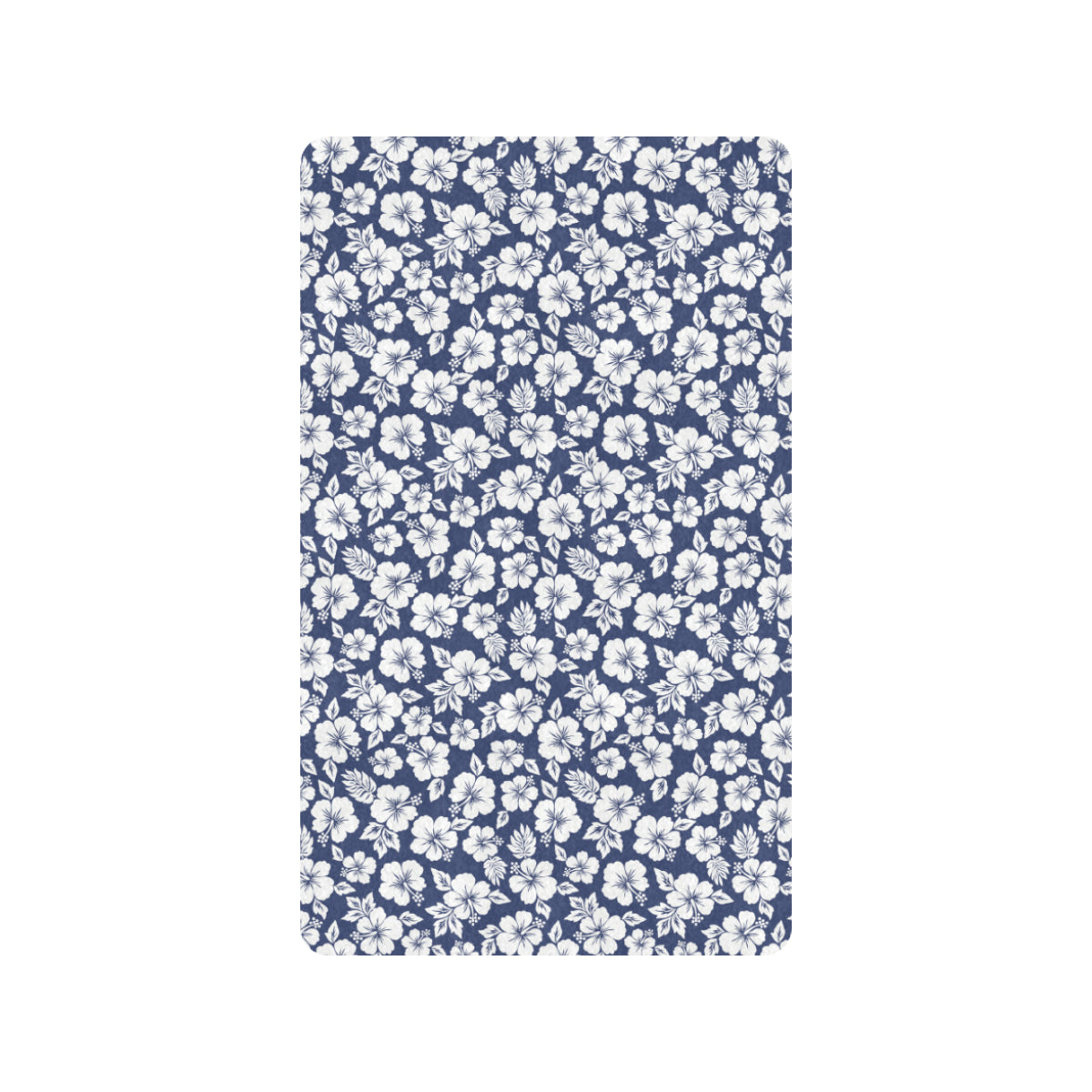 Hibiscus Blue Hawaiian Flower Style Rubber Doormat