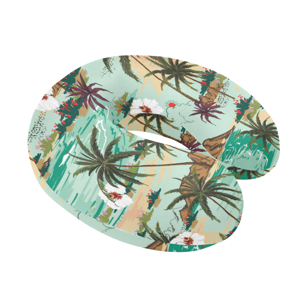 Pacific island Pattern Print Design A03 U-Shaped Travel Neck Pillow