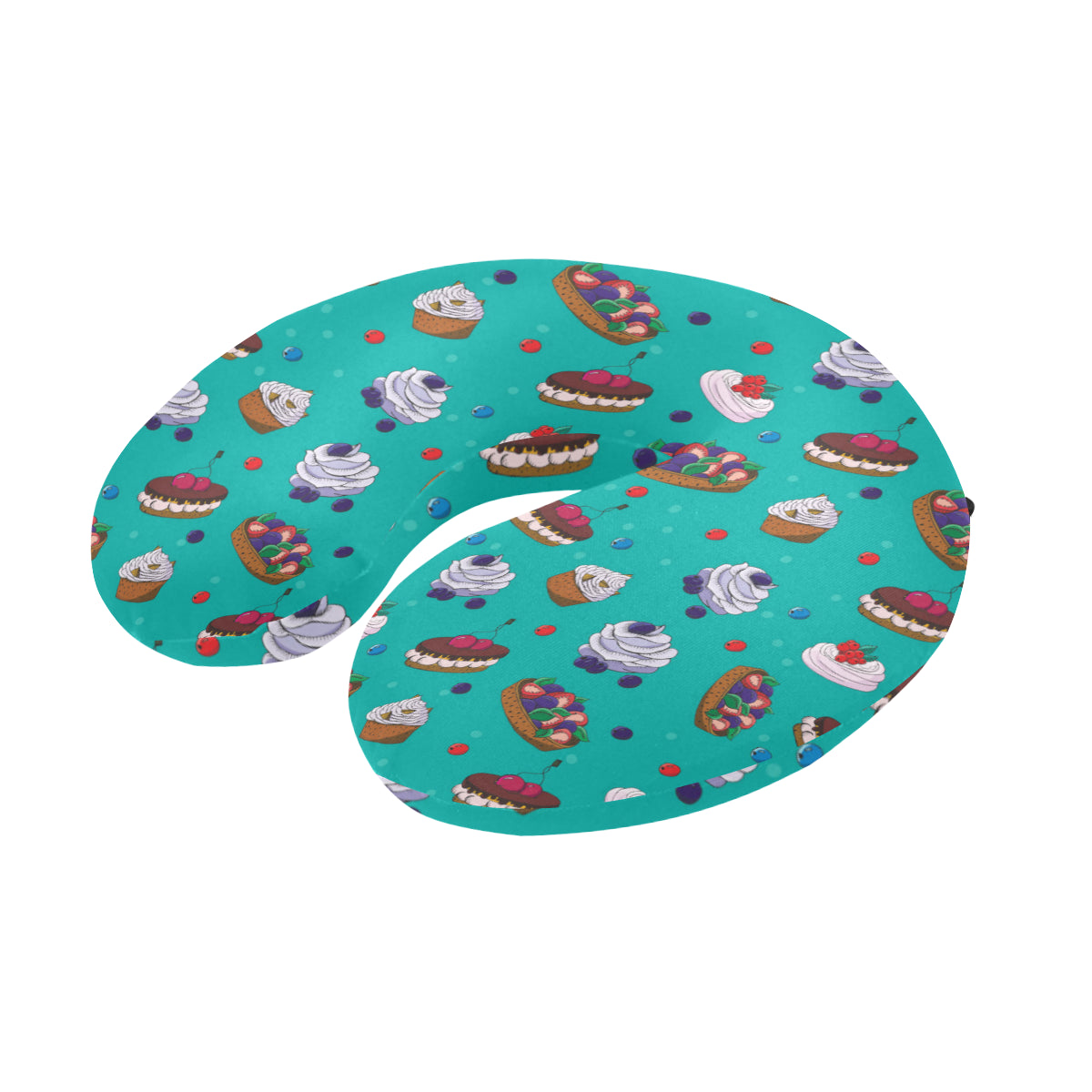 Cake Pattern Print Design 07 U-Shaped Travel Neck Pillow