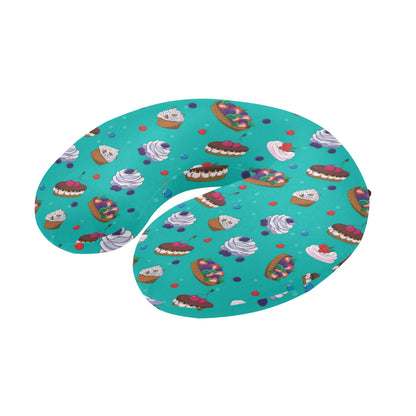 Cake Pattern Print Design 07 U-Shaped Travel Neck Pillow