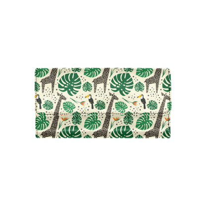 Rainforest Giraffe Pattern Print Design A02 Women's Trifold Wallet