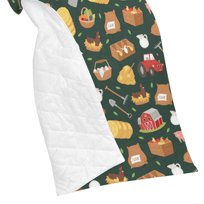 Agricultural Farm Print Design 02 Premium Quilt