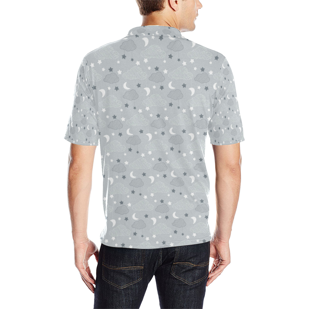 Cloud  Pattern Print Design 04 Men Polo Shirt