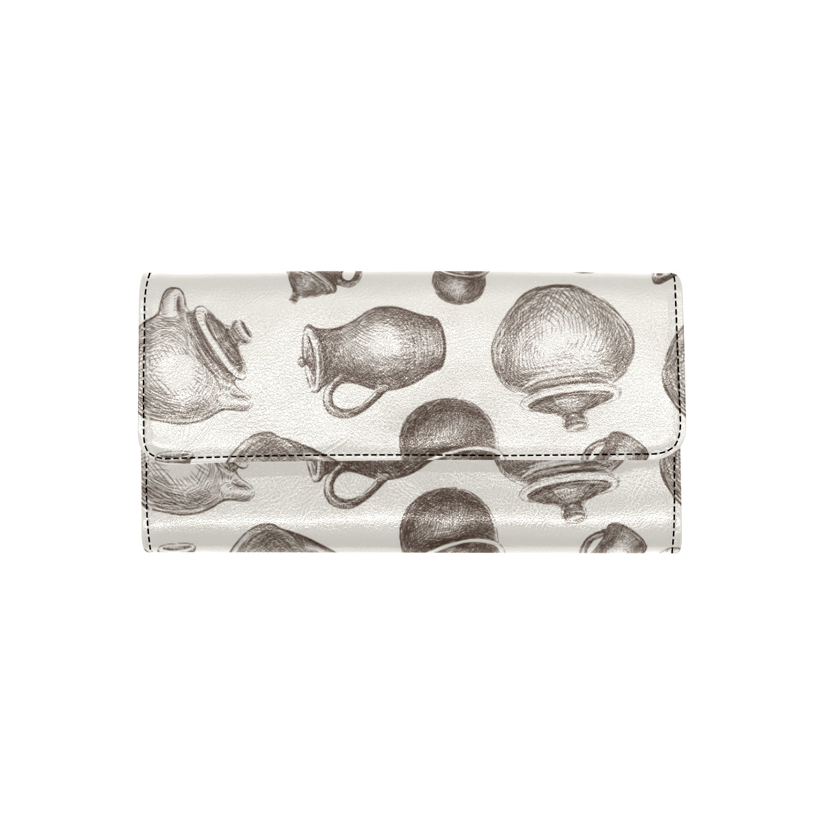 Pottery Pattern Print Design A01 Women's Trifold Wallet