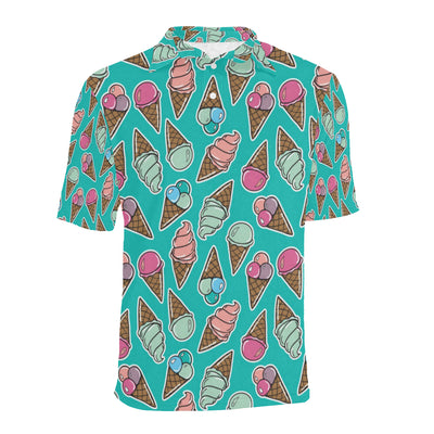 Ice Cream Pattern Print Design IC01 Men Polo Shirt