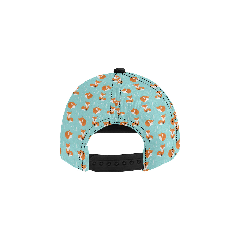 Fox Design Snow Print Pattern Snapback Cap