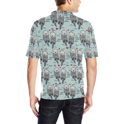 Sea Otter Pattern Print Design 03 Men Polo Shirt