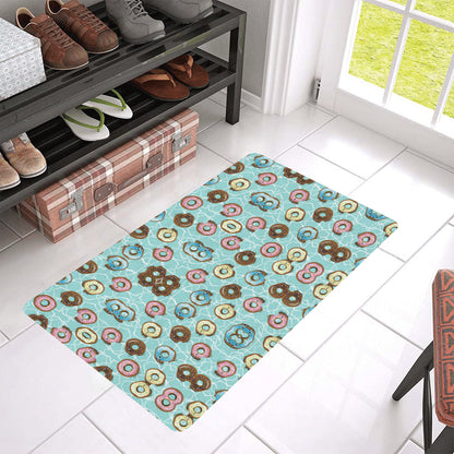 Emoji Donut Print Pattern Rubber Doormat