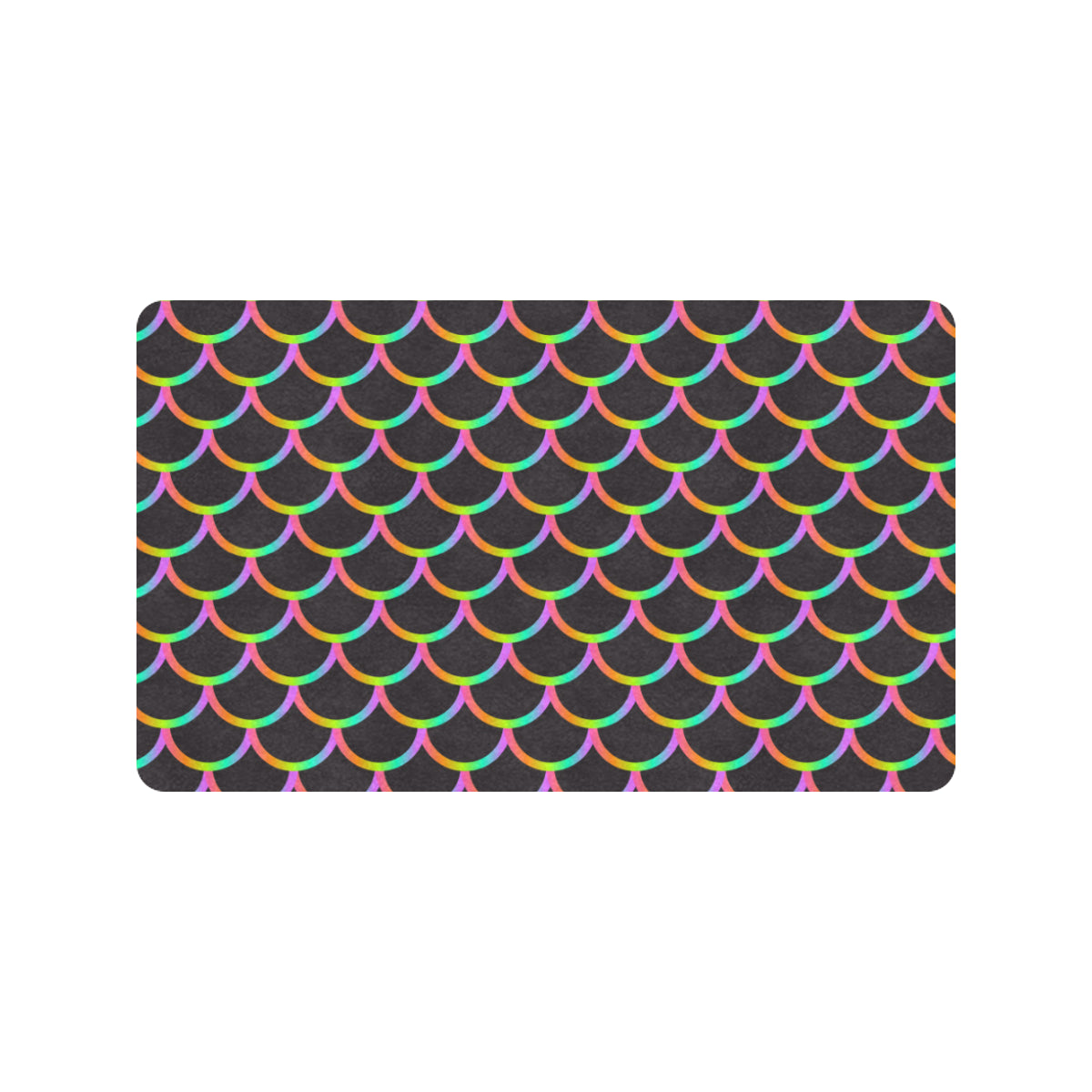 Mermaid Tail Rainbow Design Print Rubber Doormat