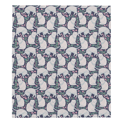 Cat Pattern Print Design 06 Premium Quilt