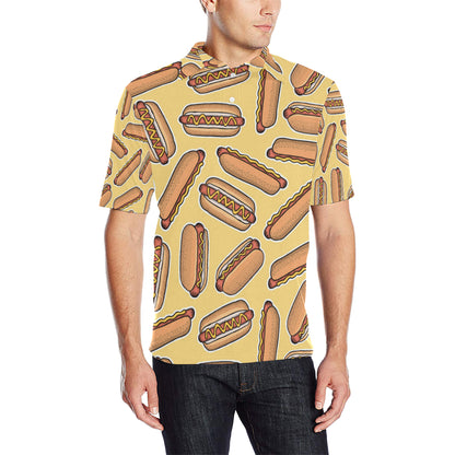 Hot Dog Pattern Print Design 01 Men Polo Shirt