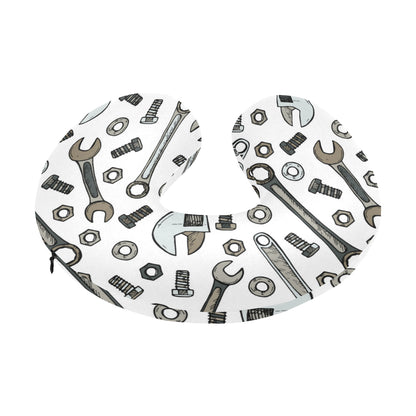Mechanic Pattern Print Design 03 U-Shaped Travel Neck Pillow