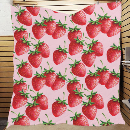 Strawberry Pattern Print Design SB03 Premium Quilt