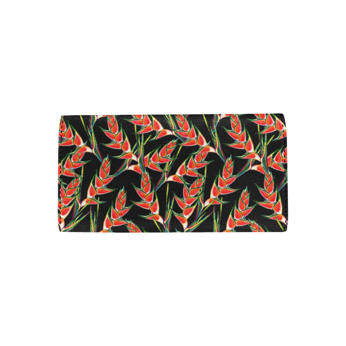 Heliconia Pattern Print Design HL010 Women's Trifold Wallet