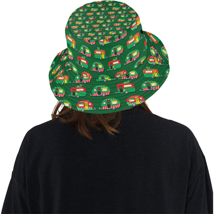 Camper Camping Christmas Themed Print Unisex Bucket Hat