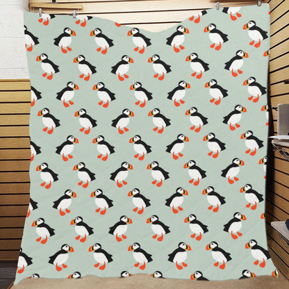 Puffin Pattern Print Design A03 Premium Quilt