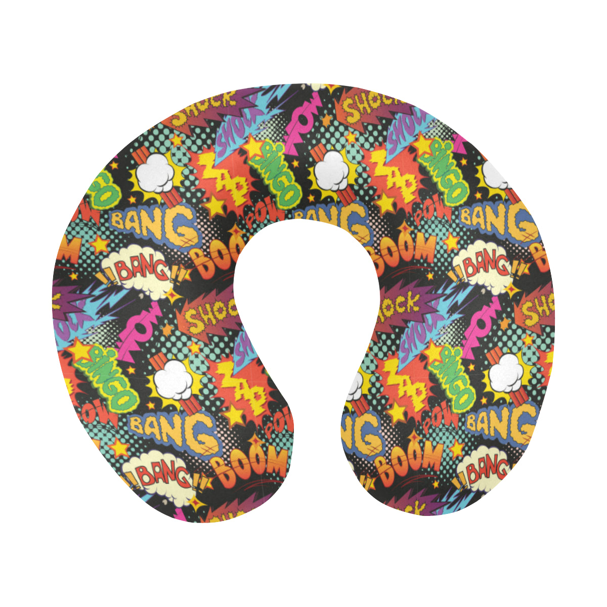 Comic Book Pattern Print Design 01 U-Shaped Travel Neck Pillow