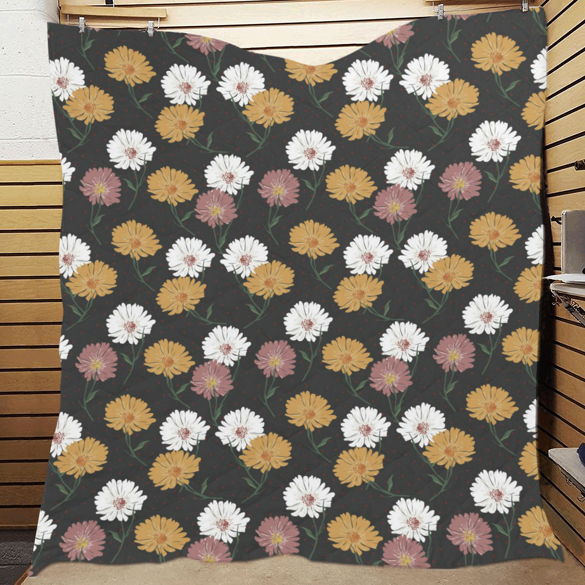Daisy Pattern Print Design DS04 Premium Quilt