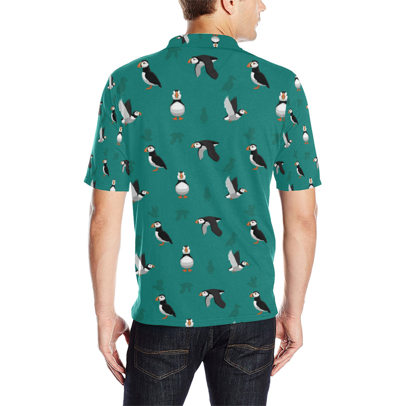 Puffin Pattern Print Design A02 Men Polo Shirt