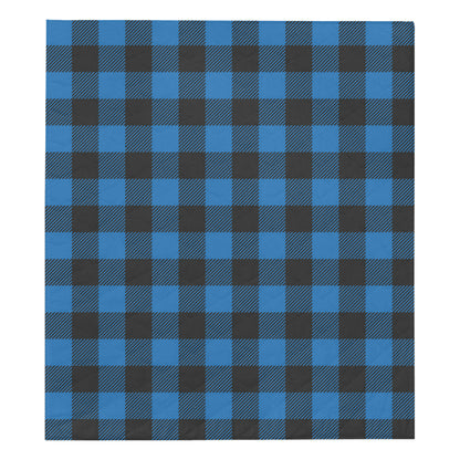 Buffalo check Blue Pattern Print Design 03 Premium Quilt