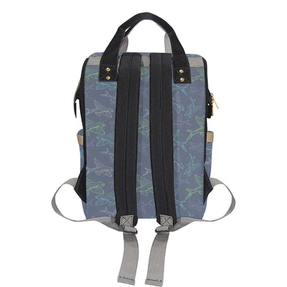Flying Fish Pattern Print Design 02 Diaper Bag Backpack