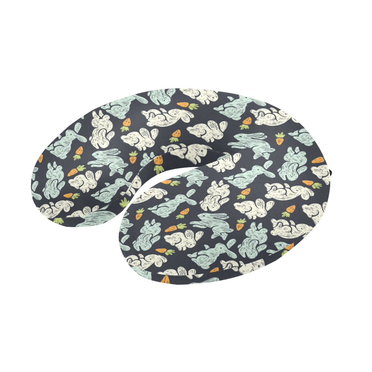 Bunny Pattern Print Design 04 U-Shaped Travel Neck Pillow
