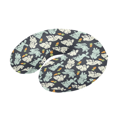 Bunny Pattern Print Design 04 U-Shaped Travel Neck Pillow