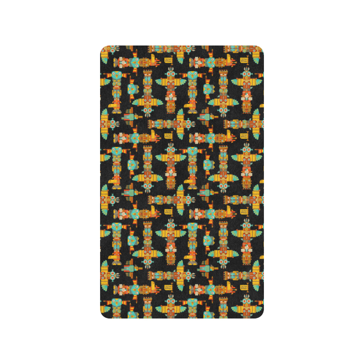Totem Pole Cartoon Print Rubber Doormat