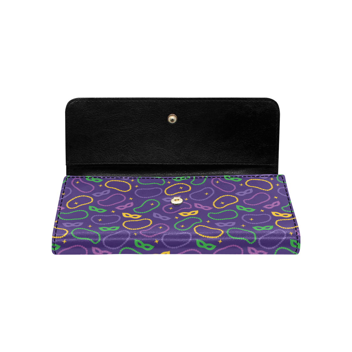 Mardi Gras Pattern Print Design 04 Women's Trifold Wallet