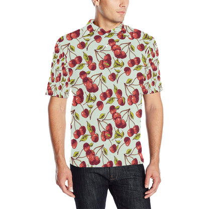 Cherry Hand Draw Men Polo Shirt