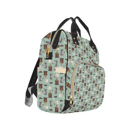 Coffee Pattern Print Design 04 Diaper Bag Backpack