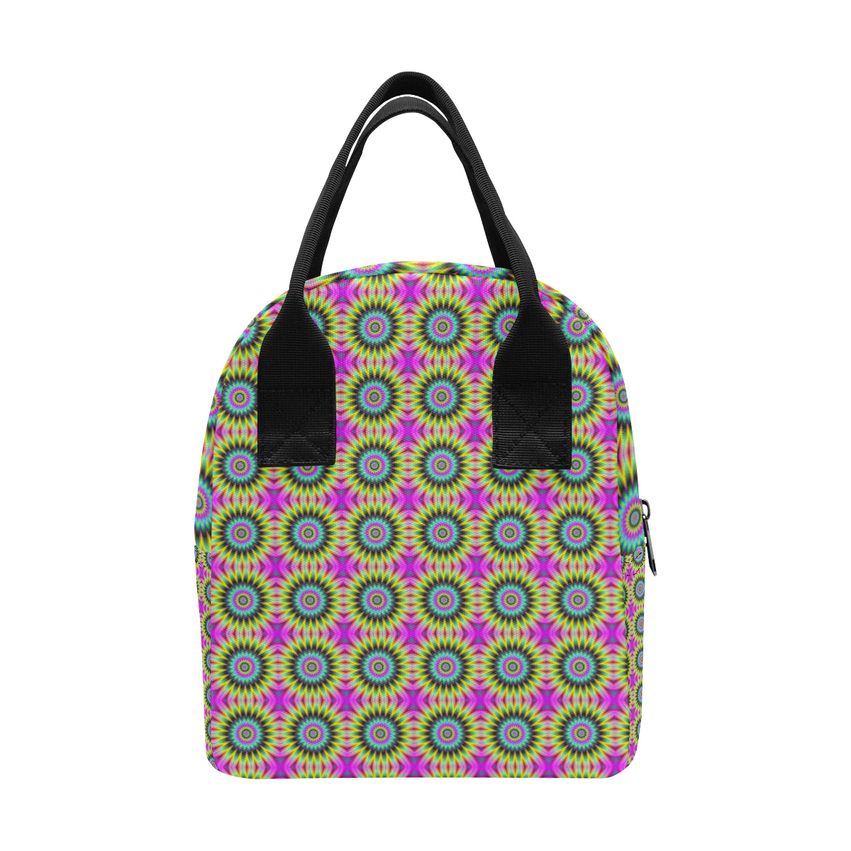 Optical illusion Flower Rainbow Style Insulated Lunch Bag