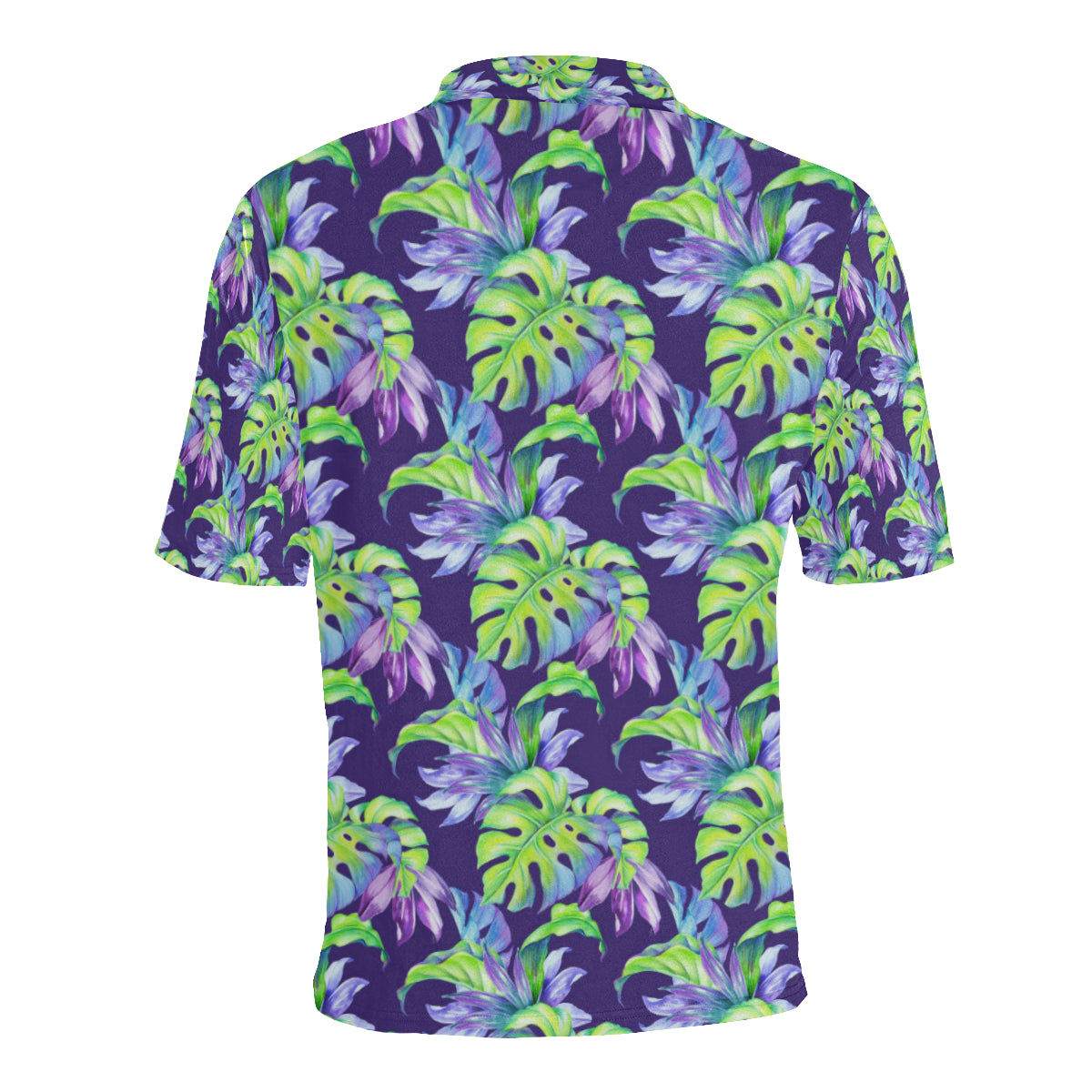 Tropical Flower Pattern Print Design TF019 Men Polo Shirt