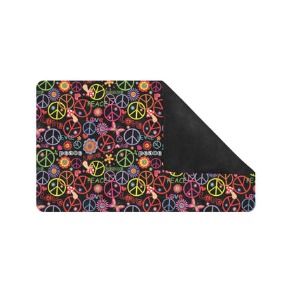 Peace Sign Colorful Design Print Rubber Doormat