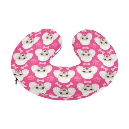 Poodle Pattern Print Design A04 U-Shaped Travel Neck Pillow