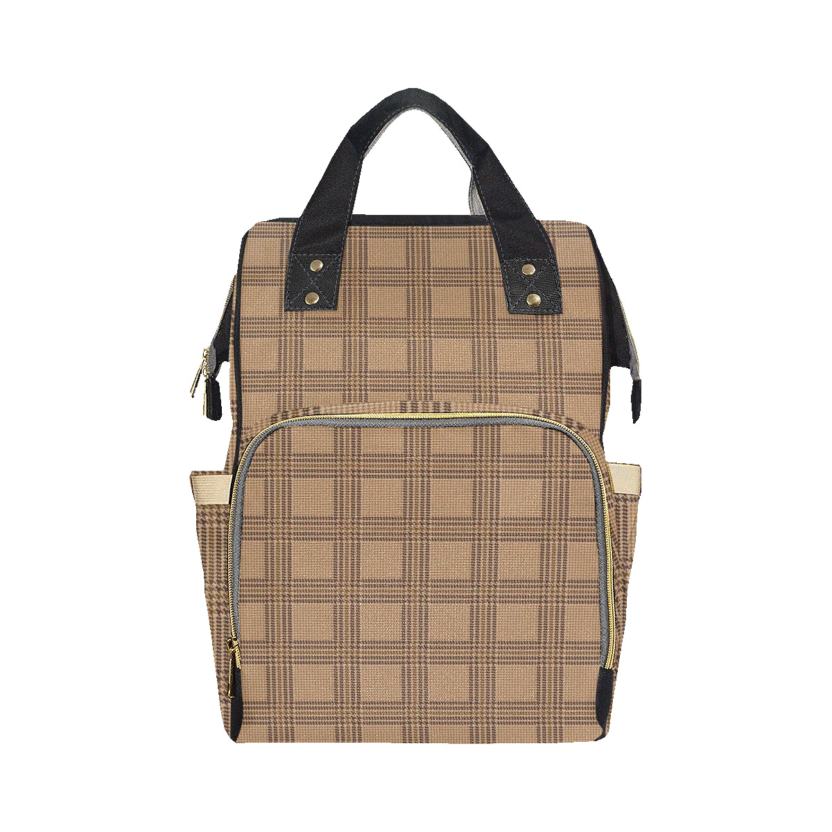 Houndstooth Brown Pattern Print Design 04 Diaper Bag Backpack